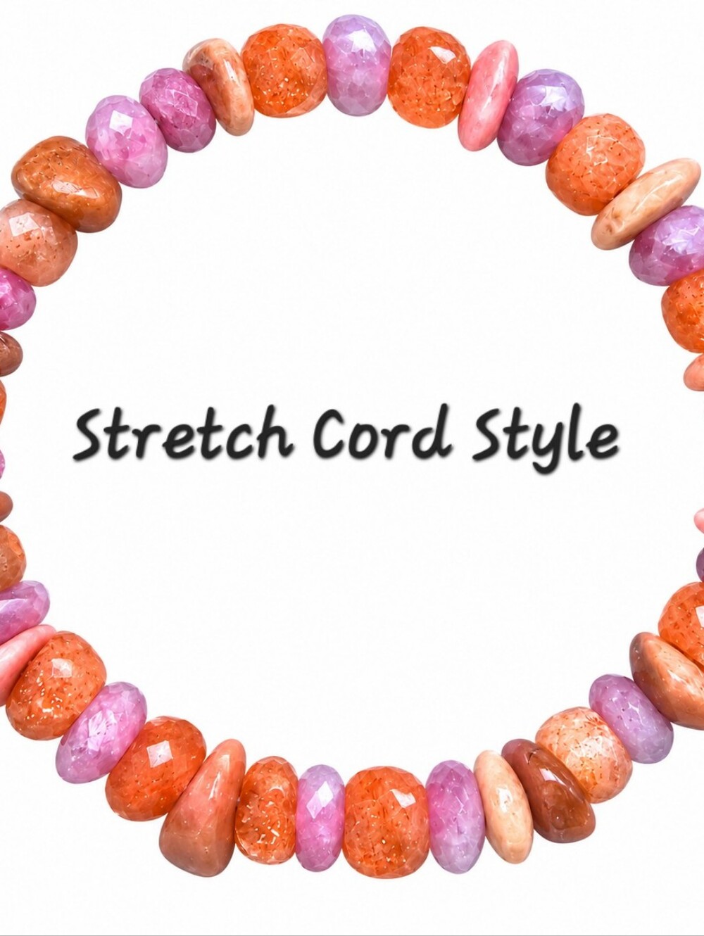 ʻĀina Bracelet: 5mmPinkTourmaline, 7mmRhodonite, 4.5mm Sunstone, Stretch Cord
